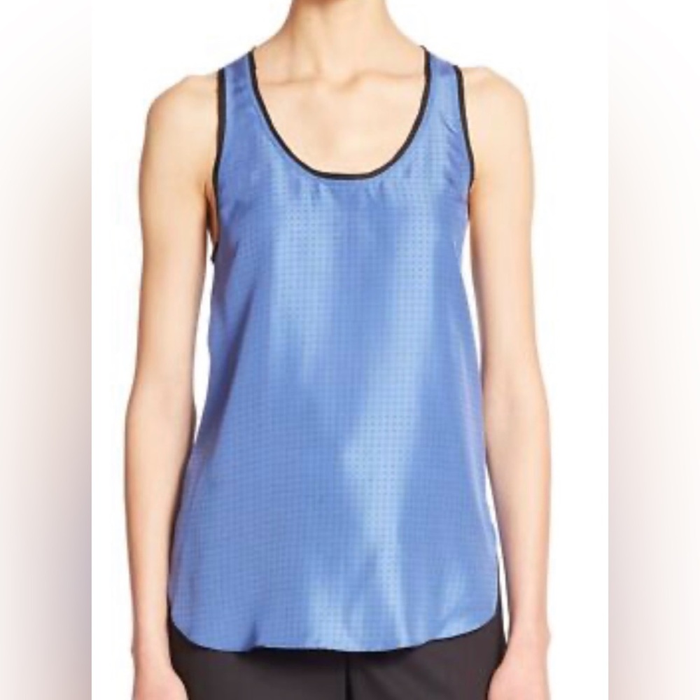 Rag & Bone Perforated Blue Tank with Black Trim
